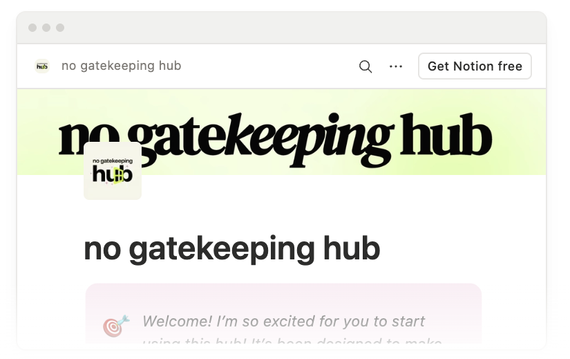 preview of the complete creator starter kit inside notion